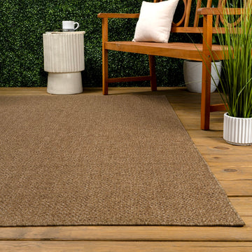 Solana Easy Jute Rustic Solid Color Area Rug